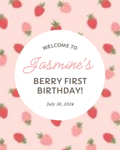 Welcome Sign (16x20) - Strawberries - 9980: Welcome Sign - Strawberries - 9980