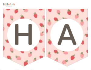 Pennant Banner - Strawberries - 9980: Pennant Banner - Strawberries - 9980