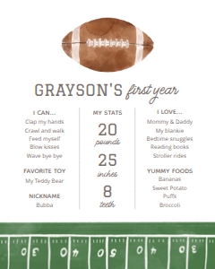 Milestone Sign - Football - 9975: Milestone Sign - Football - 9975