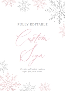 Custom Sign (5x7) - Winter Onederland (Pink) - 9960: Custom Sign - Winter Onederland (Pink) - 9960
