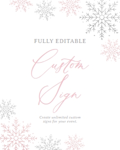 Custom Sign (8x10) - Winter Onederland (Pink) - 9960: Custom Sign - Winter Onederland (Pink) - 9960