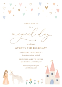Birthday Invitation - Princesses (Brunette) - 9985 design preview