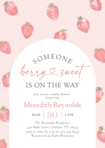 Baby Shower Invitation - Berry Sweet design preview