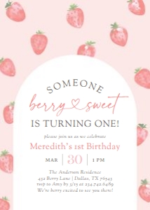 Birthday Invitation - Berry Sweet design preview