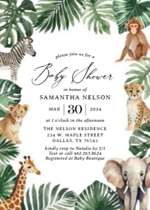 Baby Shower Invitation - Safari design preview