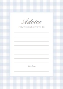 Advice Card - Blue Gingham - 1068 design preview