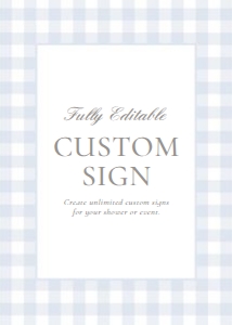 Custom Sign - Blue Gingham - 1068 design preview