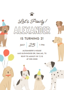 Birthday Invitation - Puppy Pawty design preview