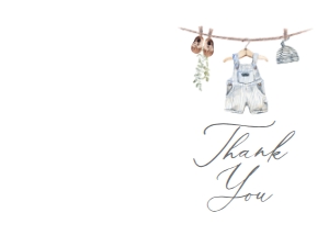 Folded Thank You Card - Baby Clothes (Boy) - 1063 design preview