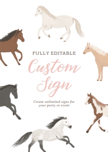 Custom Sign (5x7) - Horses - 9948: Custom Sign - Horses - 9948