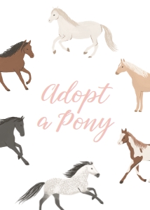 Adopt a Pony (5x7) - Horses - 9948: Adoption Certificate and Sign - Horses - 9948