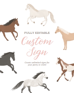 Custom Sign (8x10) - Horses - 9948: Custom Sign - Horses - 9948
