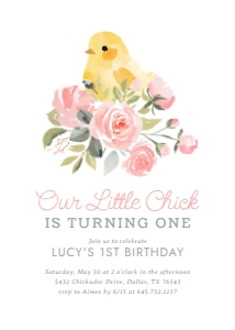 Birthday Invitation - Little Chick design preview