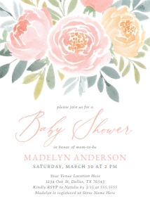 Baby Shower Invitation - Garden design preview