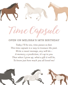 Time Capsule Sign - Horses - 9948: Time Capsule - Horses - 9948