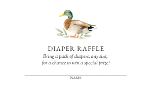Diaper Raffle Ticket - Duck - 1078 design preview