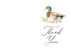 Folded Thank You Card - Duck - 1078 design preview