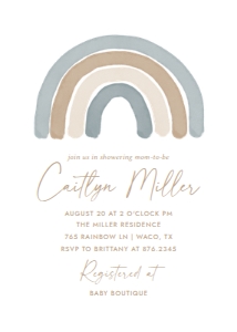 Baby Shower Invitation - Blue Rainbow design preview
