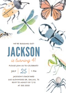 Birthday Invitation - Bugs design preview