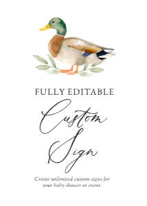 Custom Sign - Duck - 1078 design preview