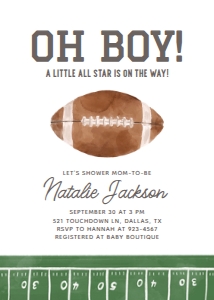 Baby Shower Invitation - Football design preview