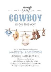 Baby Shower Invitation - Little Cowboy design preview