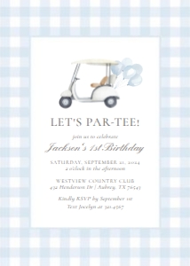 Birthday Invitation - Golf Cart design preview