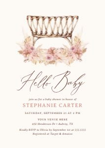 Baby Shower Invitation - Floral Bassinet design preview