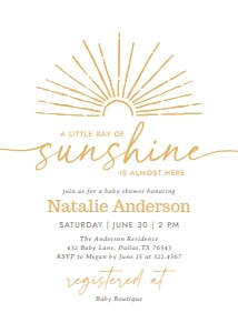 Baby Shower Invitation - Boho Sunshine design preview