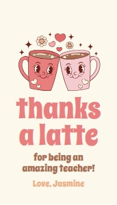 Teacher Appreciation Tag - Thanks a Latte (Retro): Teacher Appreciation Tag - Thanks a Latte (Retro)