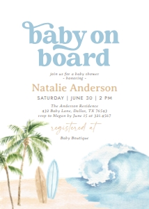 Baby Shower Invitation - Baby on Board (Beach) design preview