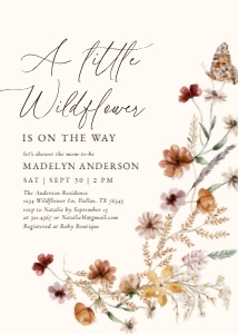 Baby Shower Invitation - Boho Wildflower V1 design preview