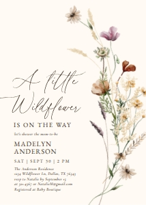 Baby Shower Invitation - Boho Wildflower V2 design preview