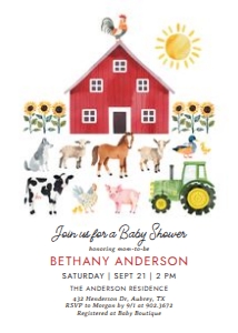 Baby Shower Invitation - Farm Animals design preview