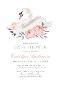 Baby Shower Invitation - Floral Swan design preview