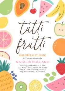 Baby Shower Invitation - Frutti Tutti design preview