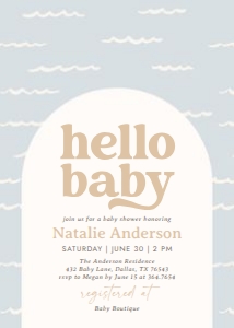 Baby Shower Invitation - Ocean Waves design preview