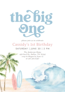 Birthday Invitation - The Big One (Pink) design preview