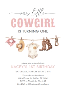 Birthday Invitation - Little Cowgirl design preview