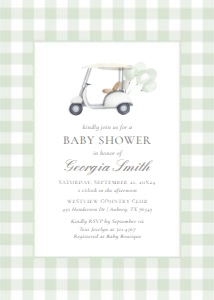 Baby Shower Invitation - Green Golf Cart design preview