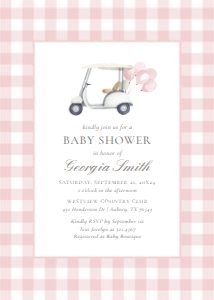 Baby Shower Invitation - Pink Golf Cart design preview