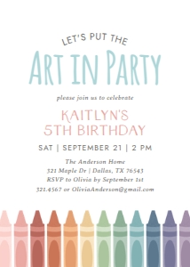 Birthday Invitation - Crayons design preview