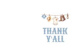 Folded Thank You Card - Little Cowboy - 1084 design preview