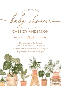 Baby Shower Invitation - Houseplants design preview