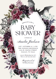 Baby Shower Invitation - Dark Floral Coffin design preview