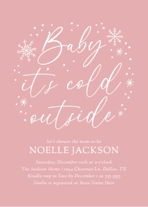 Baby Shower Invitation - Snowflakes (Pink) design preview