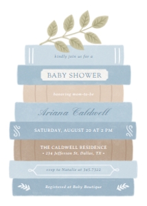 Baby Shower Invitation - Storybook Stack (Blue) design preview