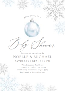 Baby Shower Invitation - Blue Ornament design preview