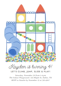 Birthday Invitation - Indoor Playground (Rainbow) design preview