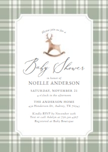 Baby Shower Invitation - Rocking Reindeer design preview